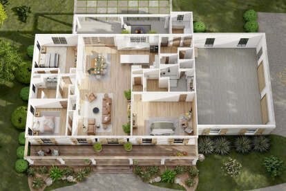 Aerial Layout for House Plan #8687-00012