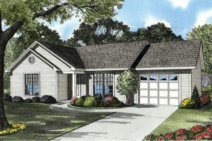 3 Bed, 1 Bath, 965 Square Foot House Plan - #110-00012