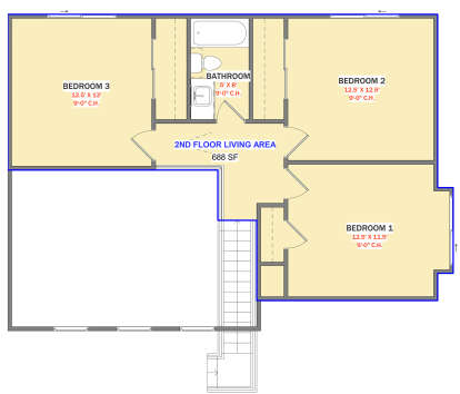 Second Floor for House Plan #881-00013