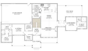 Main Floor w/ Basement Stair Location for House Plan #6422-00001