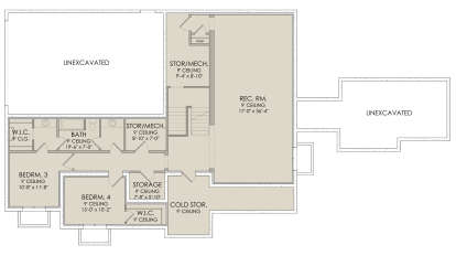 In Ground Basement for House Plan #6422-00001