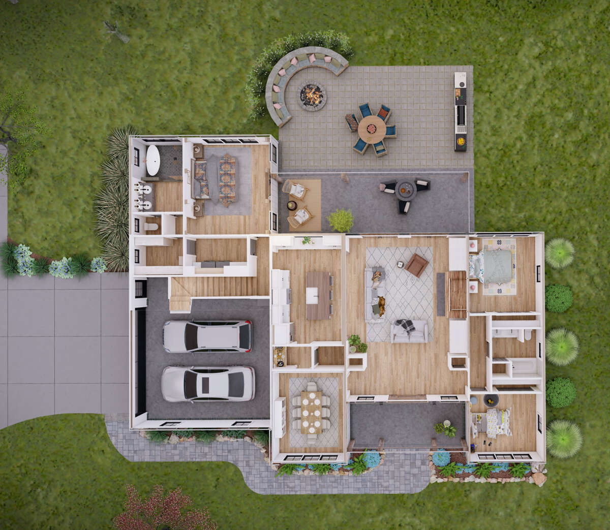 Overhead Floor Plan  for House Plan #8687-00016
