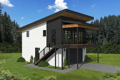 House Plan House Plan #27981 Angled Front Elevation