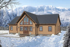 Cabin House Plan #940-00660 Elevation Photo