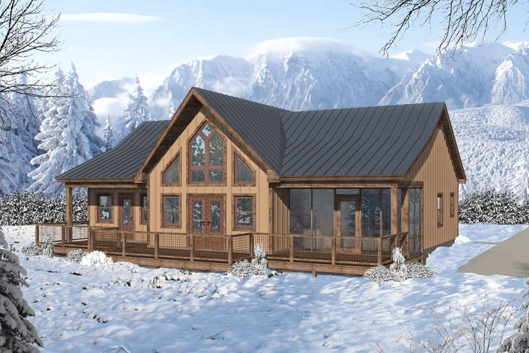 Cabin House Plan #940-00660 Elevation Photo