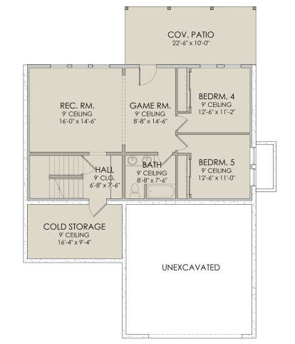 Walkout Basement for House Plan #6422-00002