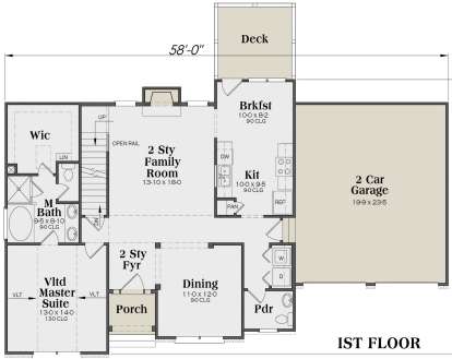Main Floor for House Plan #009-00012