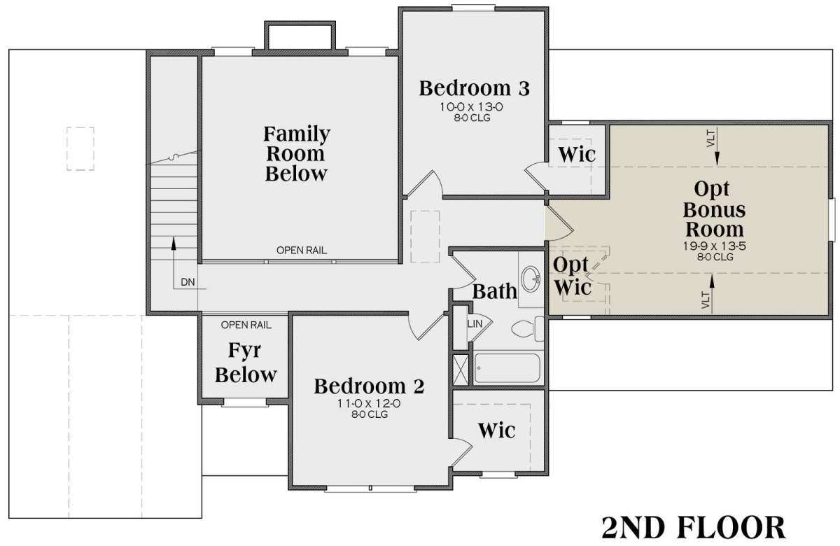 Second Floor for House Plan #009-00012