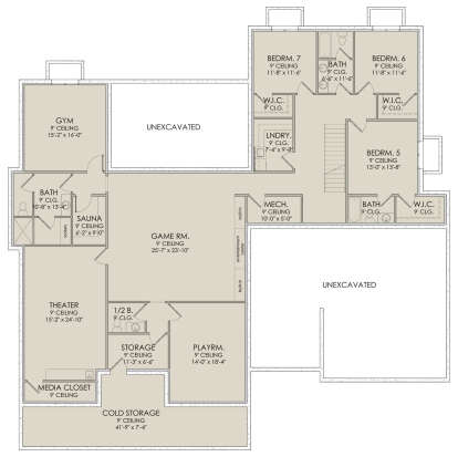 In Ground Basement for House Plan #6422-00003