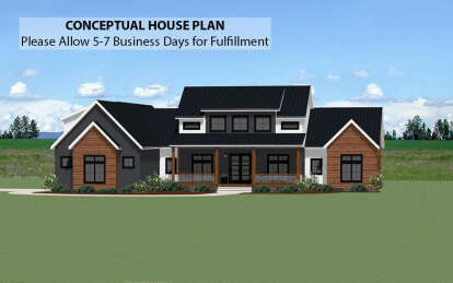 Modern Farmhouse House Plan #6849-00134 Elevation Photo