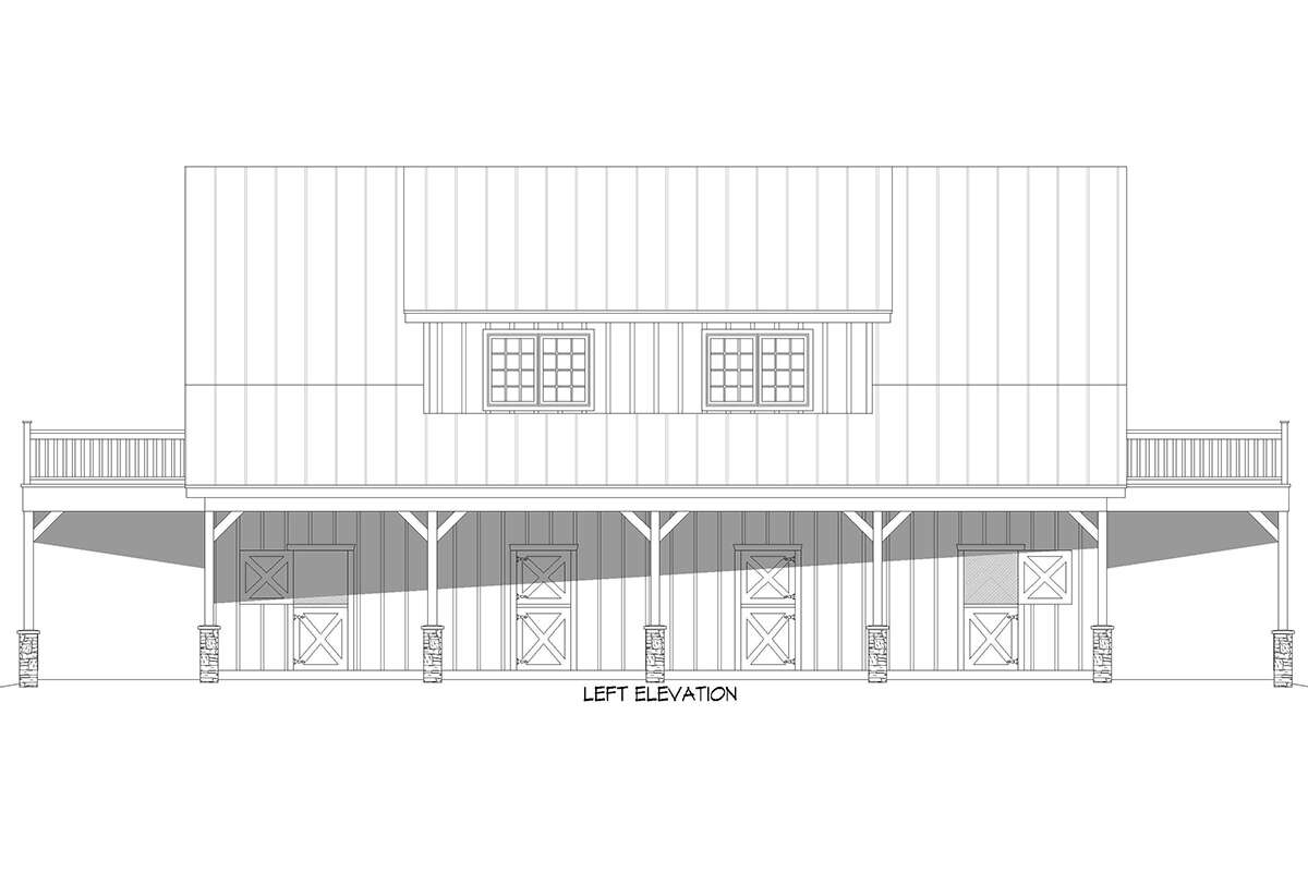 Barn Development Elevations Barn Plan - 1,578 Square Feet, 3 Bedrooms, 3 Bathrooms | Floor Plan ...