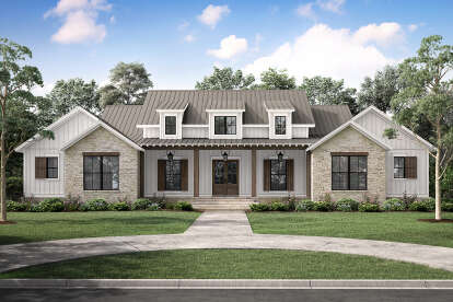Modern Farmhouse House Plan #041-00310 Elevation Photo