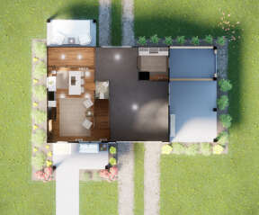 Overhead First Floor for House Plan #7174-00004