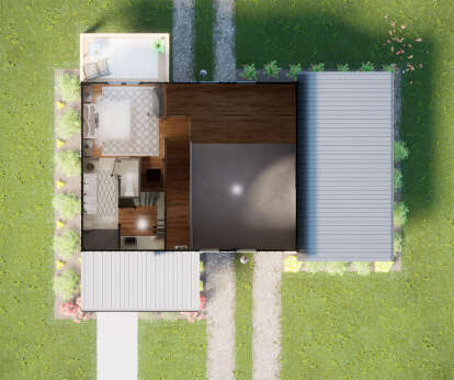 Overhead Second Floor for House Plan #7174-00004