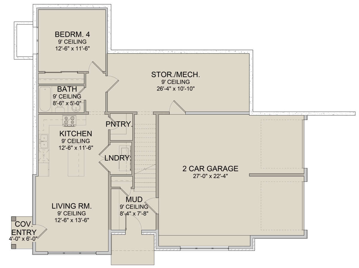 Walkout Basement for House Plan #6422-00004
