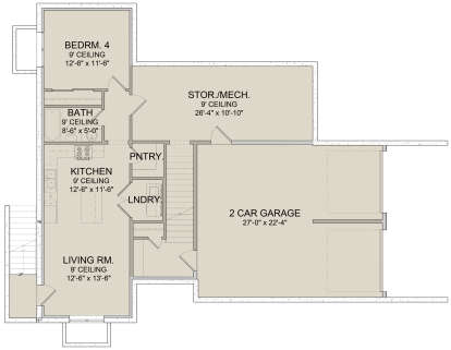 In Ground Basement for House Plan #6422-00004