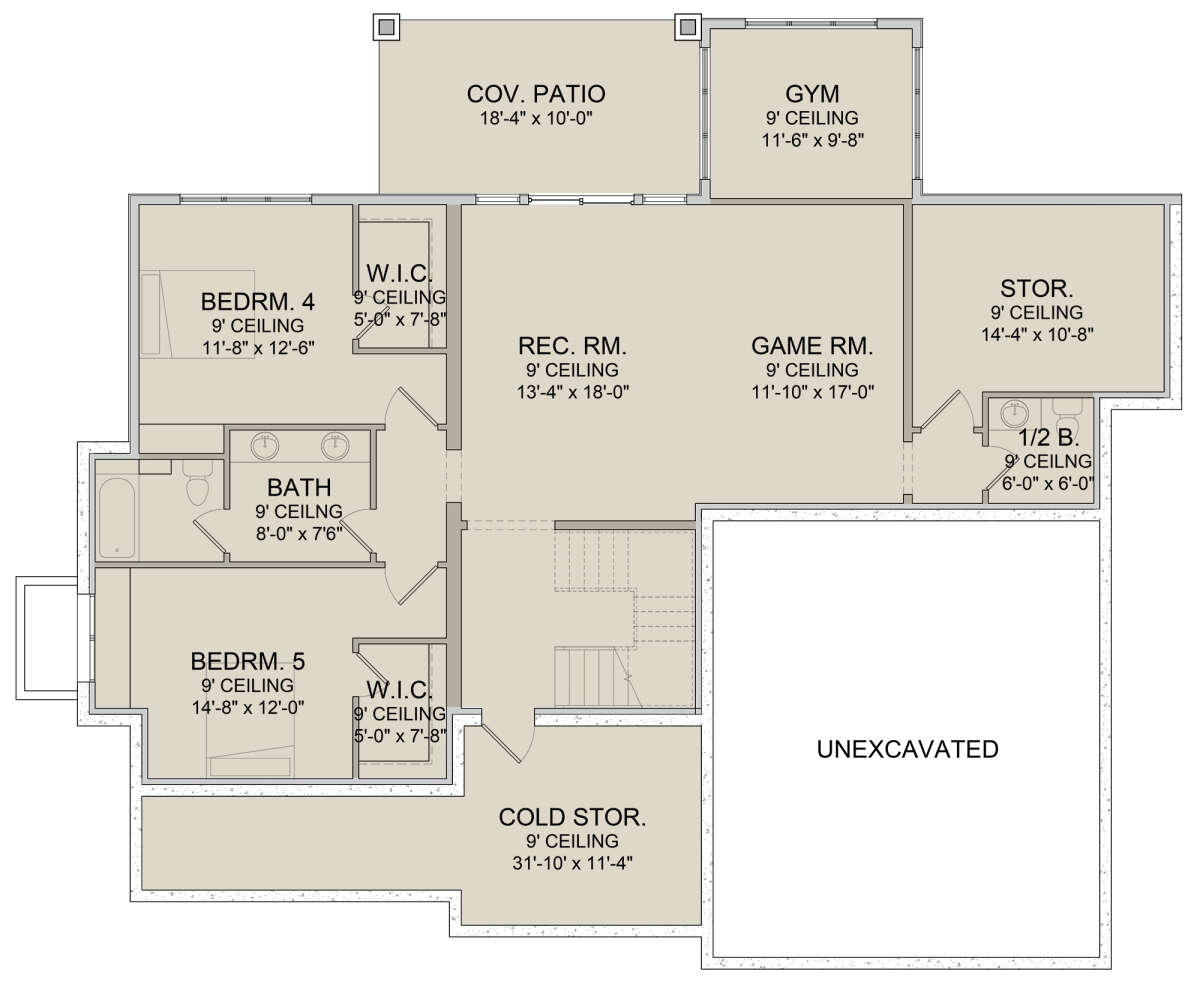 Walkout Basement for House Plan #6422-00005