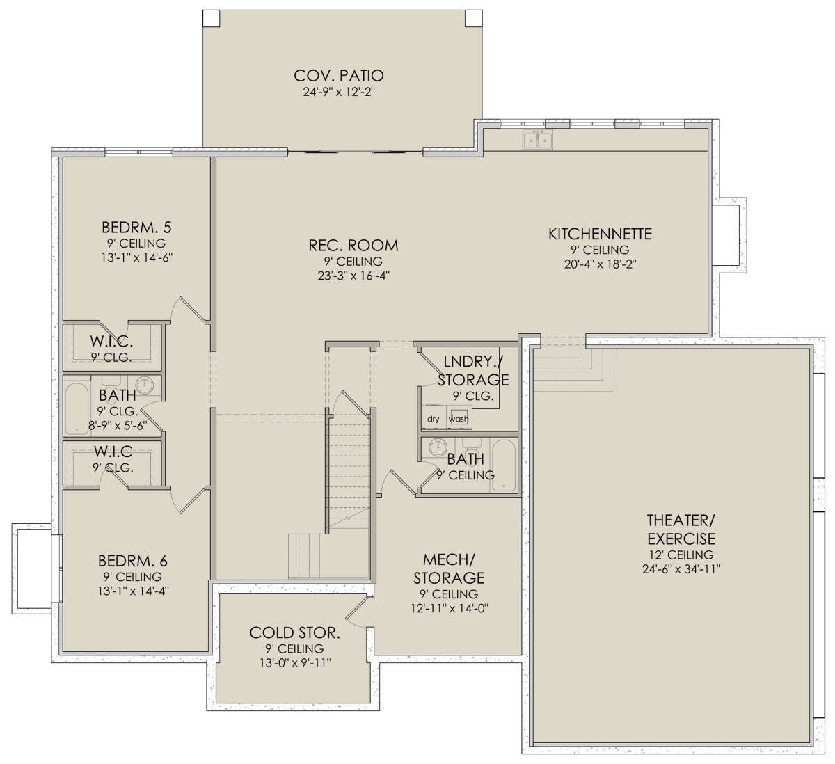 Walkout Basement for House Plan #6422-00007