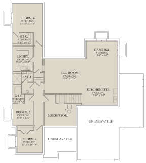 In Ground Basement for House Plan #6422-00008