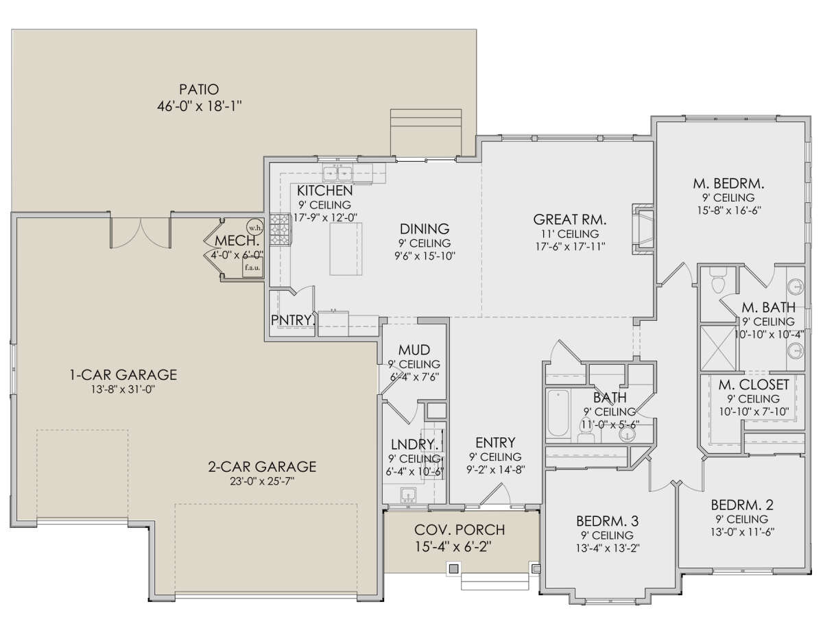 Modern Farmhouse Plan: 1,999 Square Feet, 3 Bedrooms, 2 Bathrooms ...
