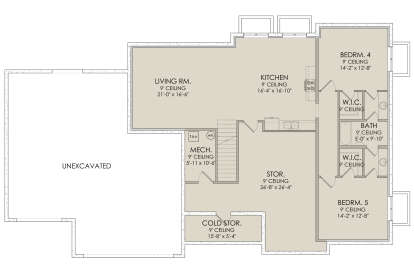 In Ground Basement for House Plan #6422-00009