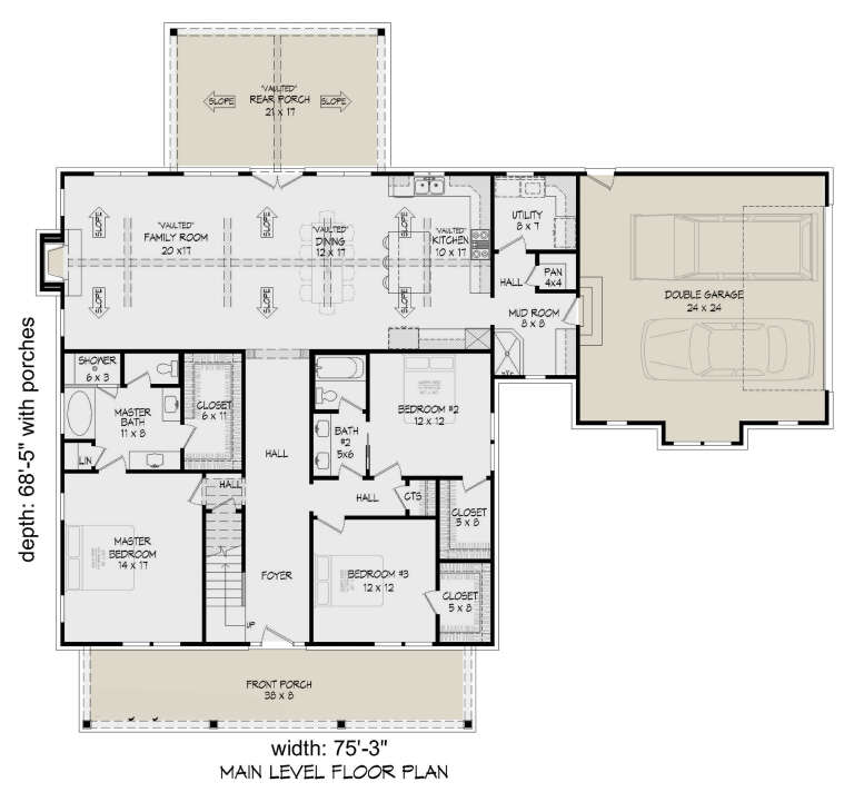 Farmhouse Plan: 2,200 Square Feet, 3-4 Bedrooms, 2 Bathrooms - 940-00664