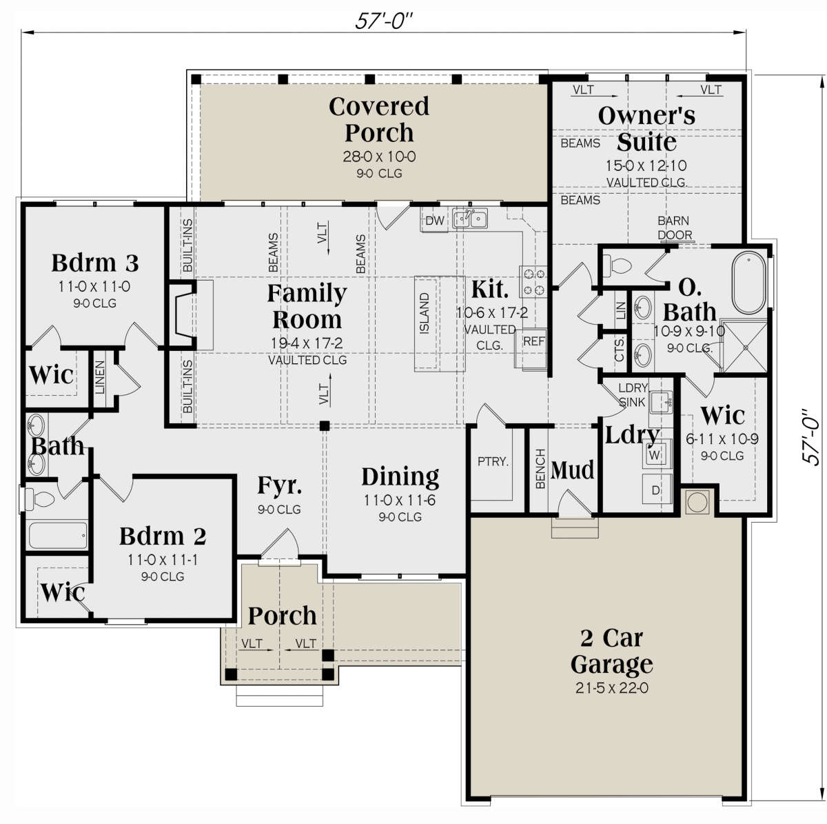 Main Floor for House Plan #009-00315