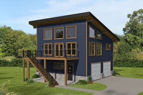Modern House Plan #940-00666 Elevation Photo