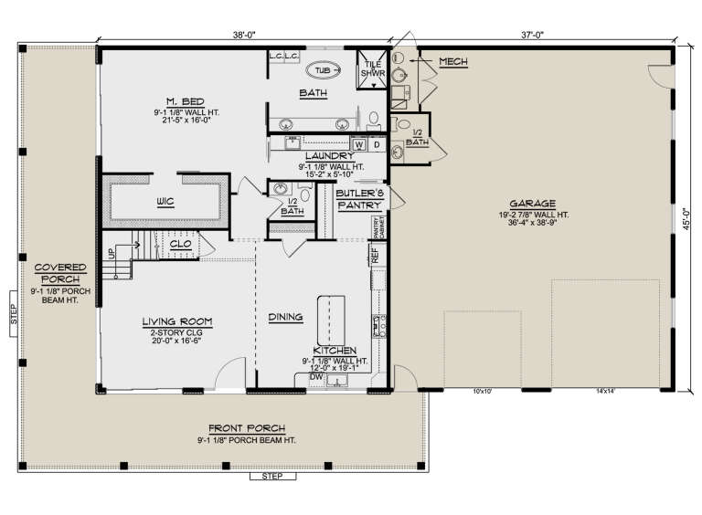 Barn Plan: 3,004 Square Feet, 3 Bedrooms, 3 Bathrooms - 5032-00186