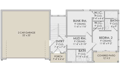 First Floor for House Plan #6422-00010