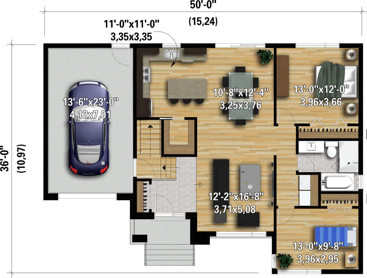 150 Sq 10 Foot By 10 Foot In Square Meters Modern Plan 1,150