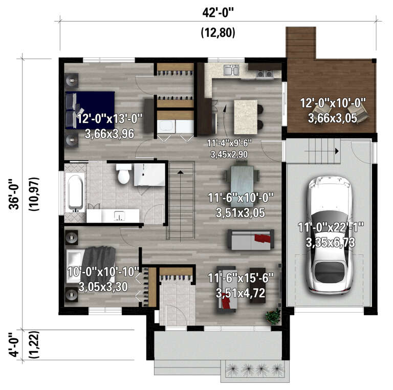 House Plan House Plan #28093 Drawing 1