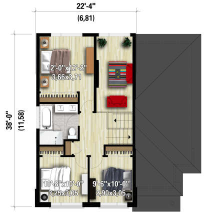 Second Floor for House Plan #6146-00484