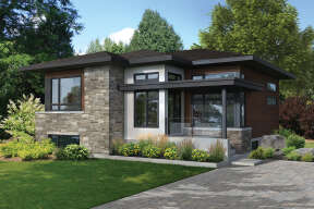 Modern House Plan #6146-00485 Elevation Photo