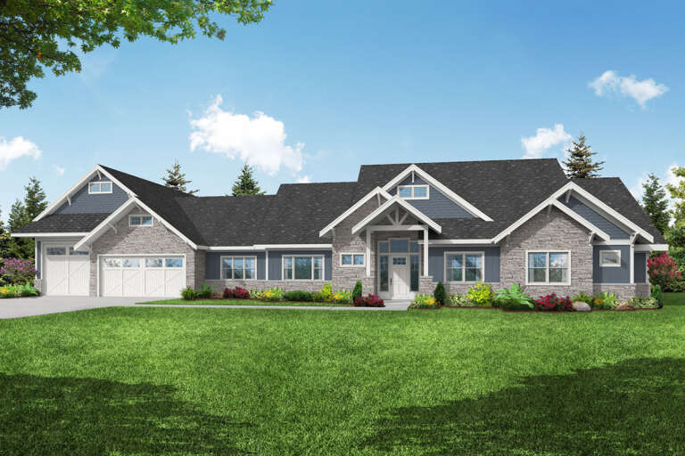 Craftsman House Plan #035-01036 Elevation Photo