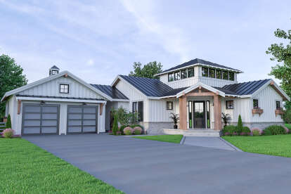 Modern Farmhouse House Plan #2464-00047 Elevation Photo