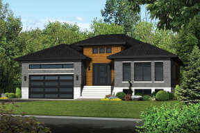 Modern House Plan #6146-00488 Elevation Photo