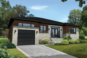 Modern House Plan #6146-00492 Elevation Photo