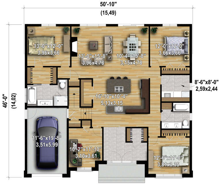 House Plan House Plan #28110 Drawing 1