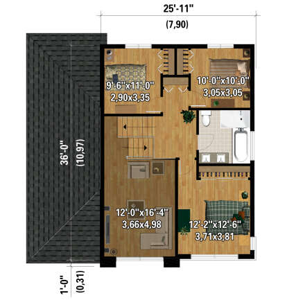 Second Floor for House Plan #6146-00494