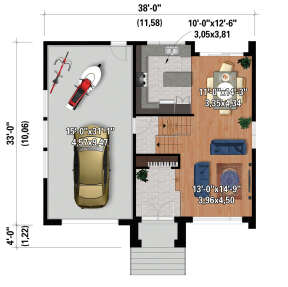 First Floor for House Plan #6146-00496