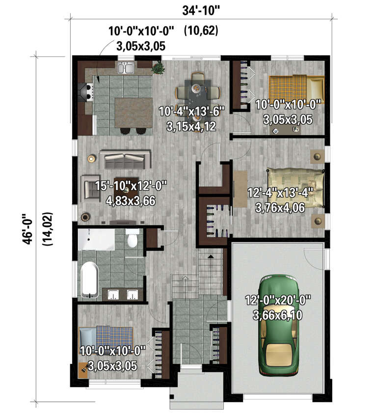 House Plan House Plan #28115 Drawing 1