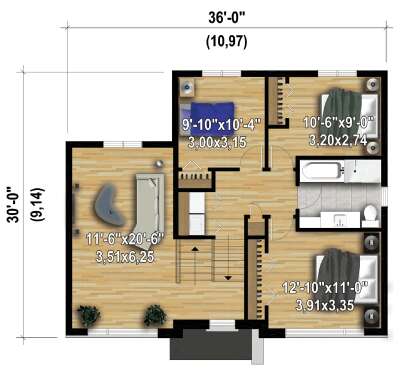 Second Floor for House Plan #6146-00508