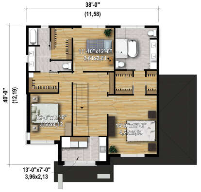 Second Floor for House Plan #6146-00511