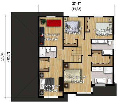 Second Floor for House Plan #6146-00512