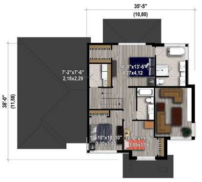 Second Floor for House Plan #6146-00513