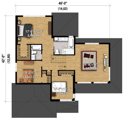 Second Floor for House Plan #6146-00515