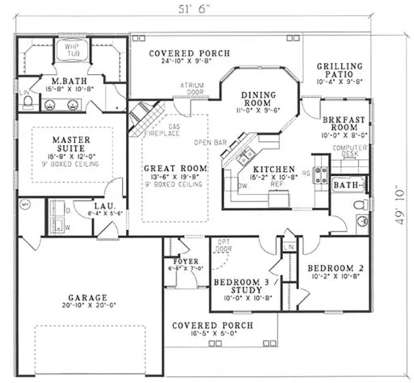 Main Floor for House Plan #110-00026