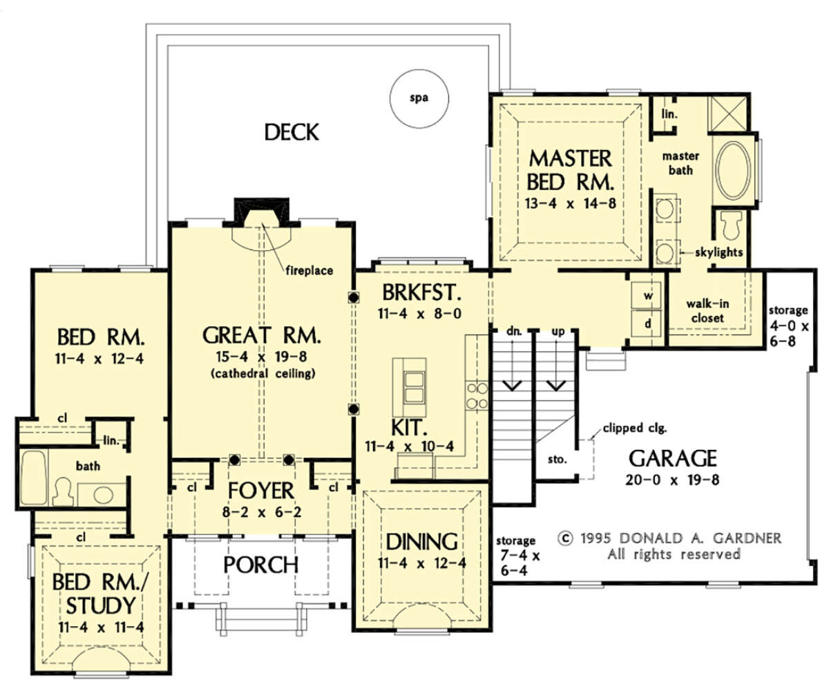 Main Floor w/ Basement Stair Location for House Plan #2865-00329