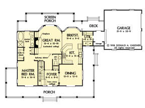 Main Floor w/ Basement Stair Location for House Plan #2865-00331